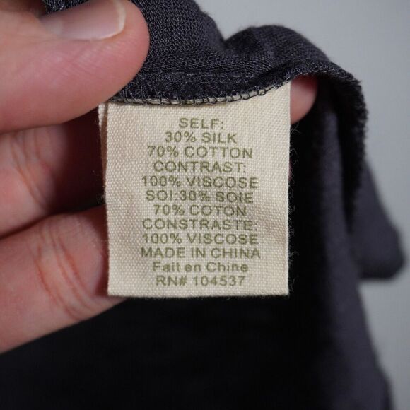 Burning Torch Anthro Silk Cotton Gray‎ Paisley Embroidered Button Top Boho Sz S - Picture 3 of 7